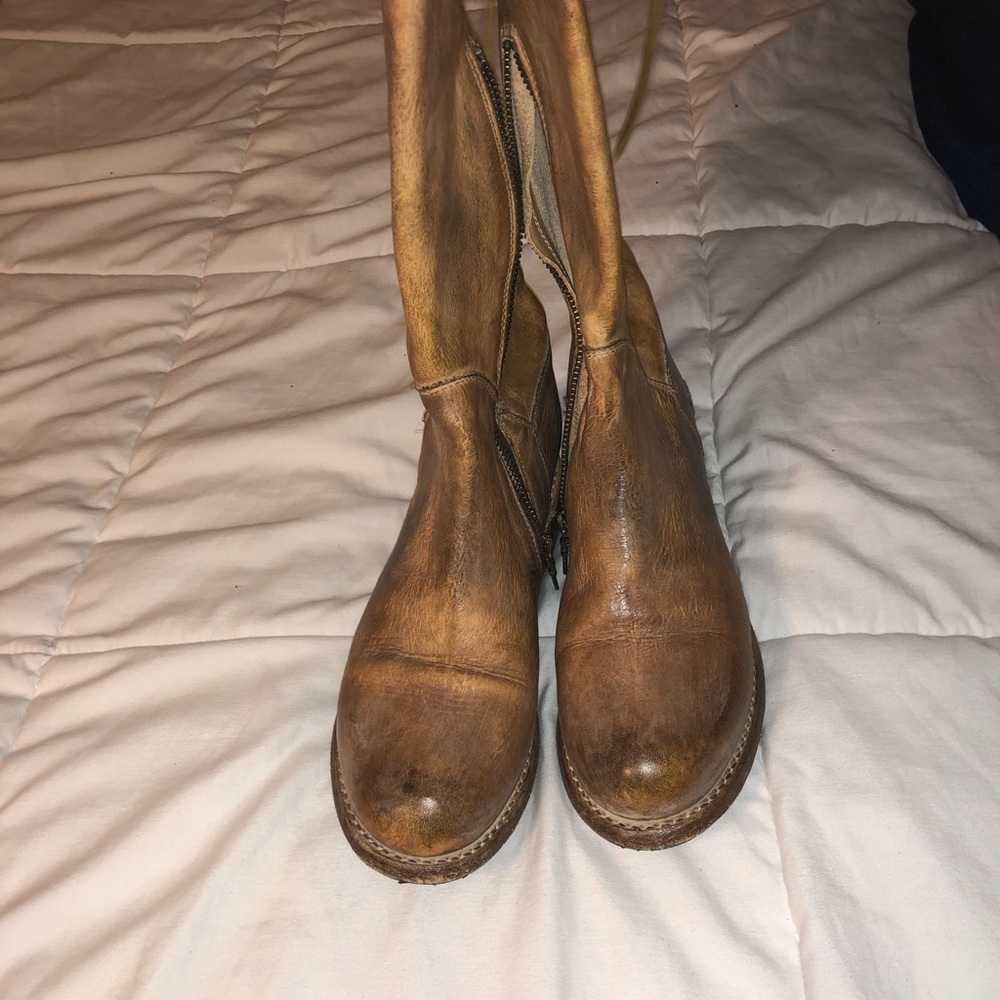 Tan Rustic Manchester Riding Boots - Picture 3 of 4